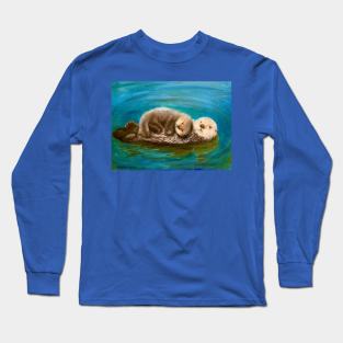 Mom and Baby Otters Long Sleeve T-Shirt